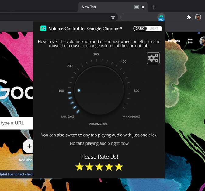 Control de volumen: agrega una perilla para controlar el volumen de una pestaña en Chrome