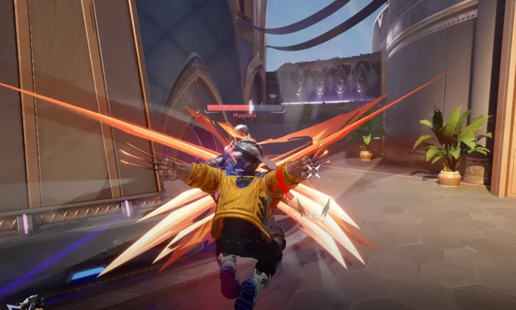 Rango de hitbox amplio Wolverine con ataque cuerpo a cuerpo