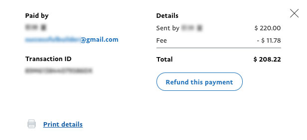 Tansacciones de PayPal