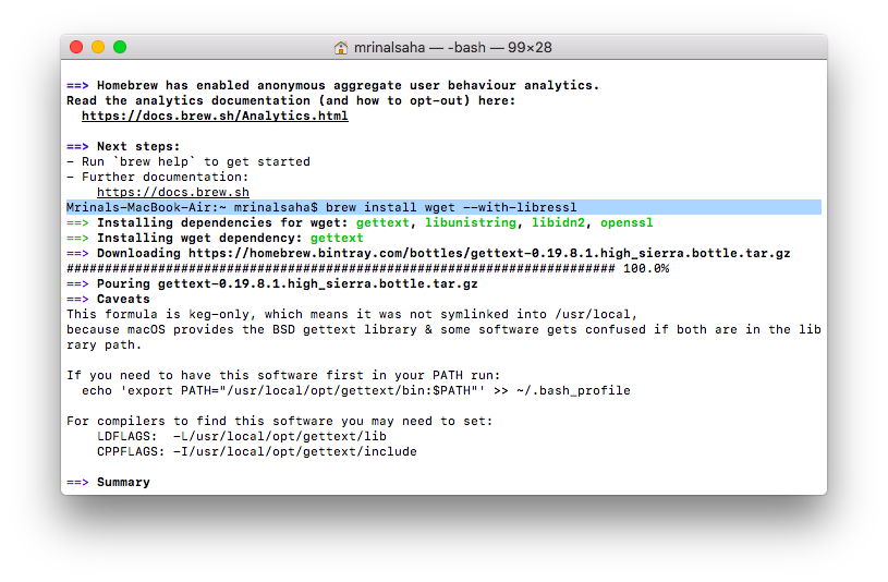 Instale YouTube DL- Instalar wget