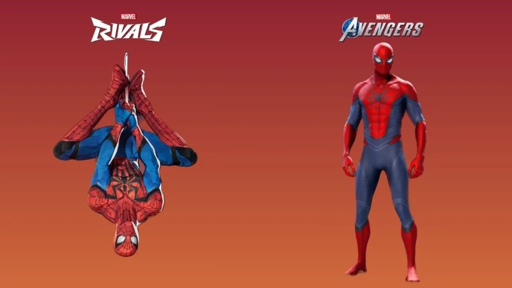 Ambas pieles de Spider-Man de Marvel Rivals y Marvel's Avengers