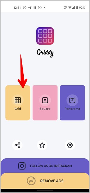 Fotos divididas para Instagram Giant Square