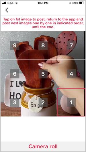 Fotos divididas para la publicación de iPhone de Instagram Grid