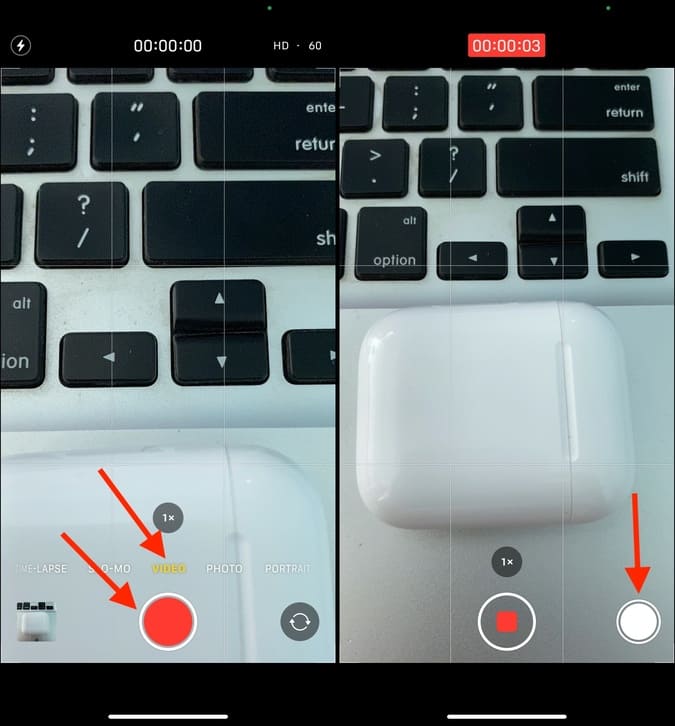 Haga clic en imágenes fijas mientras la grabación de video no tiene sonido de cámara