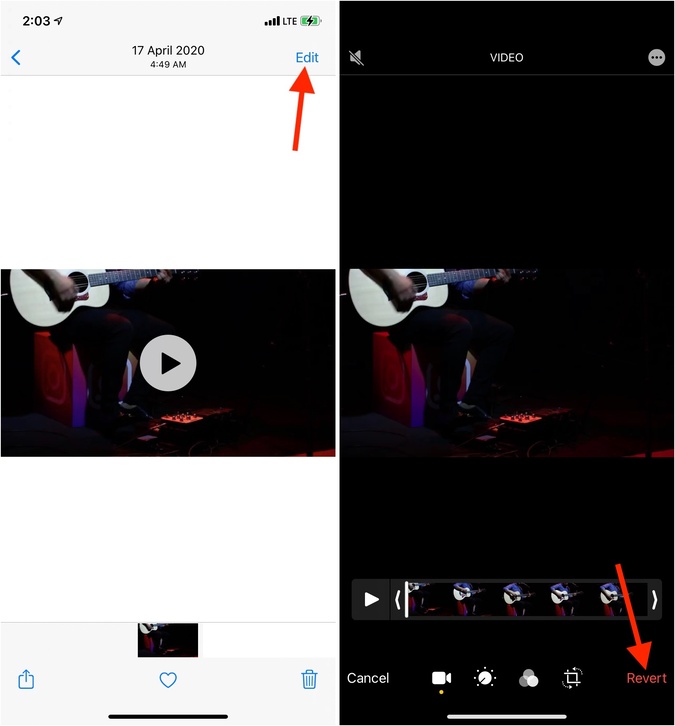 Vuelve al sonido original del video en iPhone