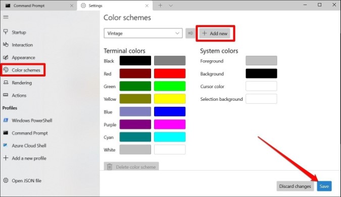 Esquemas de color