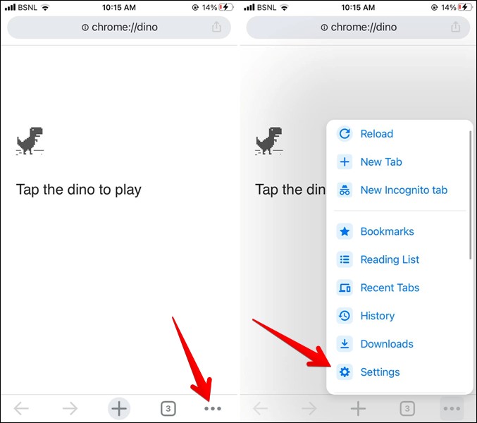 Configuración de iPhone de Chrome