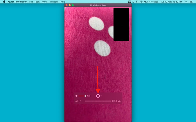 Deja de grabar en Quicktime Player en Mac