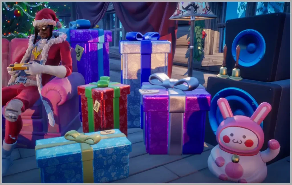 Lista de regalos de Winterfest 2024 en el lado derecho de la cabina