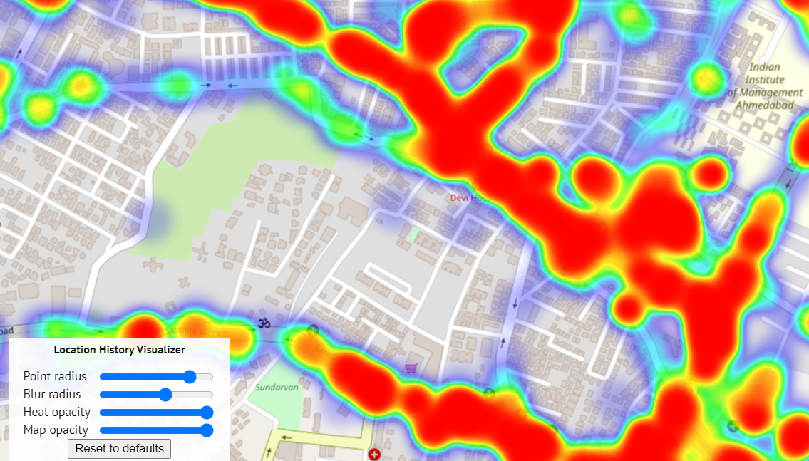 Controles adicionales para el mapa de calor 