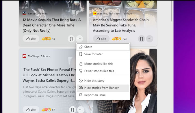 Eliminar el sitio web de noticias de los widgets de Windows 11