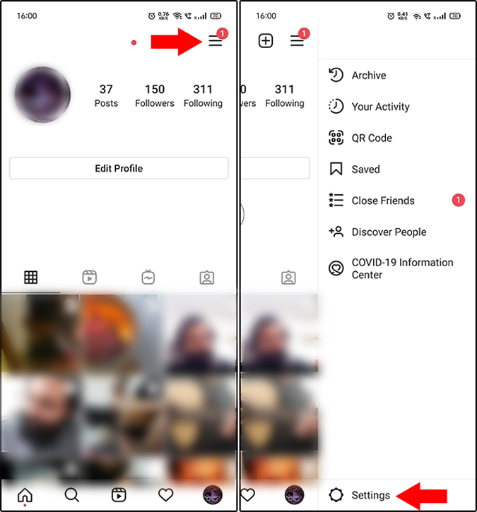 Configuración de Instagram 
