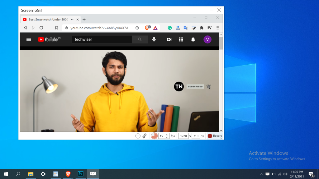 pantalla a Windows de GIF