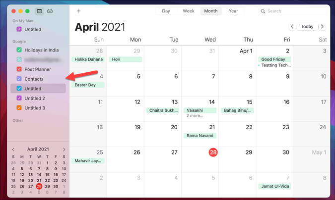 Obtenga el calendario de Google en Mac a través del calendario de Apple