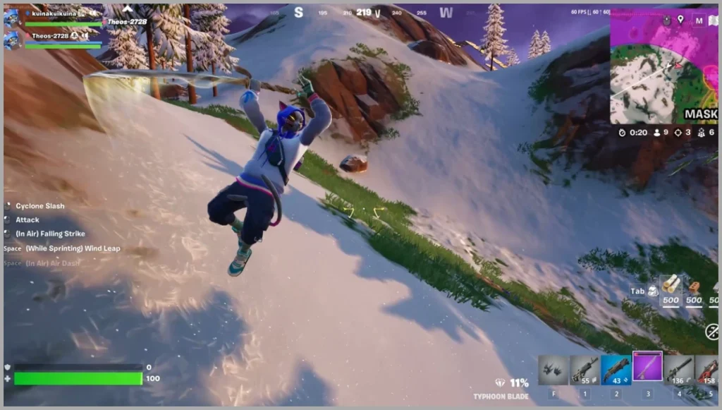 Ataques de combate de cuchillas de tifón en Fortnite