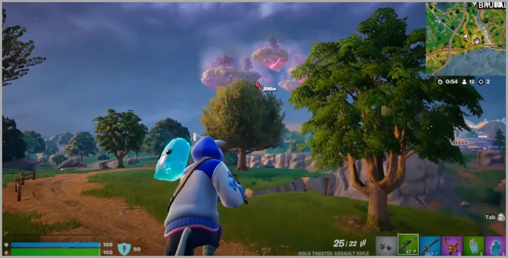Shogun x isla flotante en Fortnite