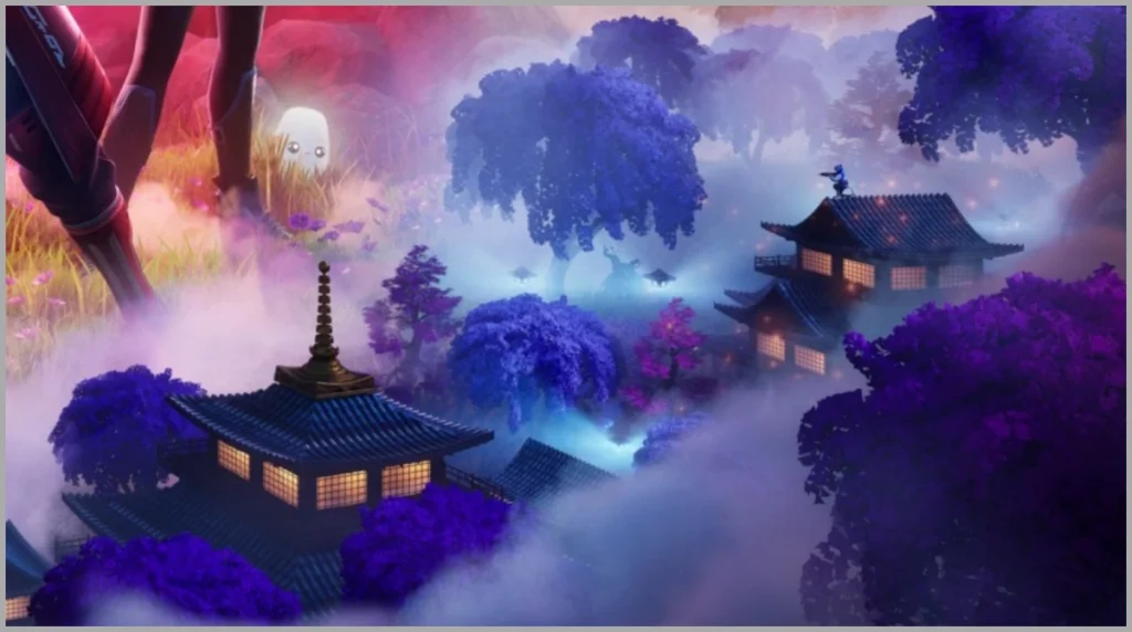 Bosque morado mágico en Fortnite