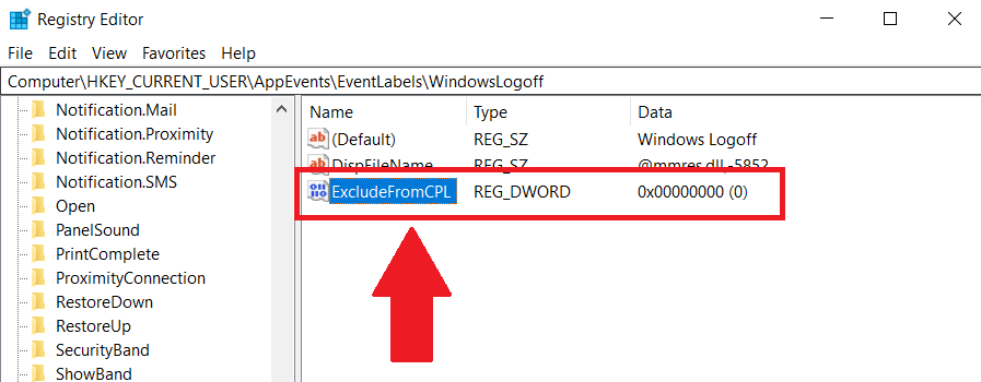 Registro Editor Cambiar el sonido de inicio de sesión de Windows