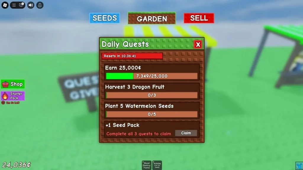 misiones diarias cultivan un jardín roBlox