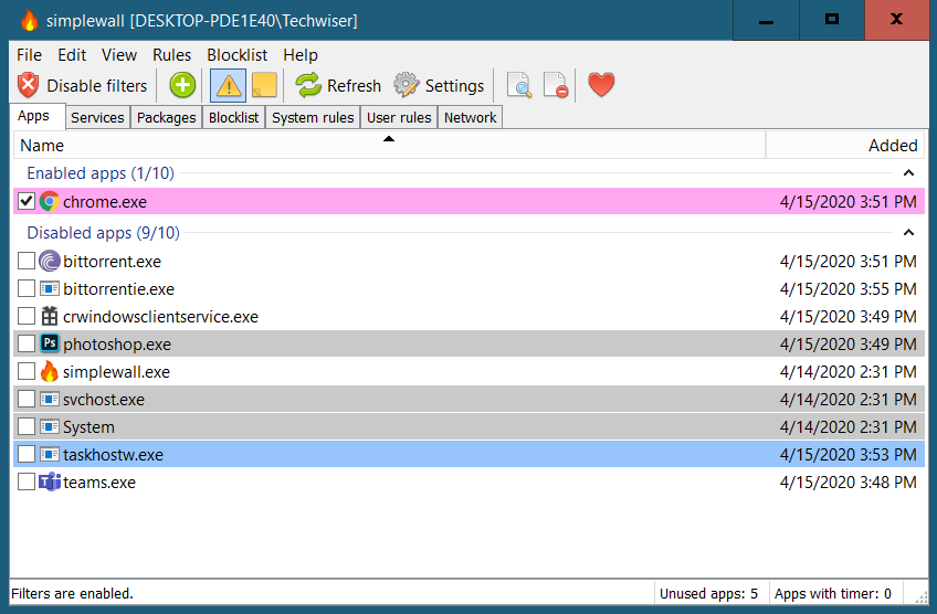 Firewall simple: bloquee un programa para acceder a Internet
