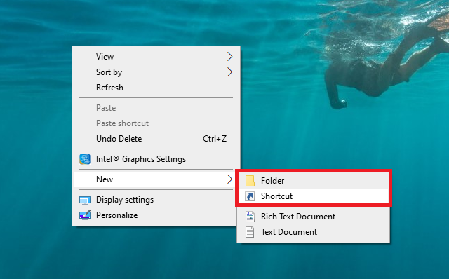 Atajo creado en el escritorio de Windows