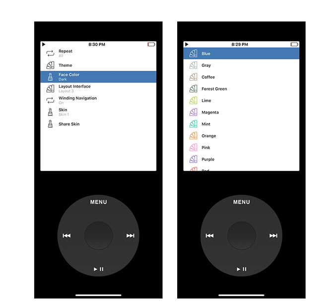 Aplicación de Música de ipod de rewound