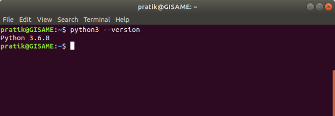 versión python3