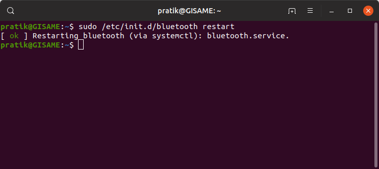 reiniciar el servicio de bluetooth