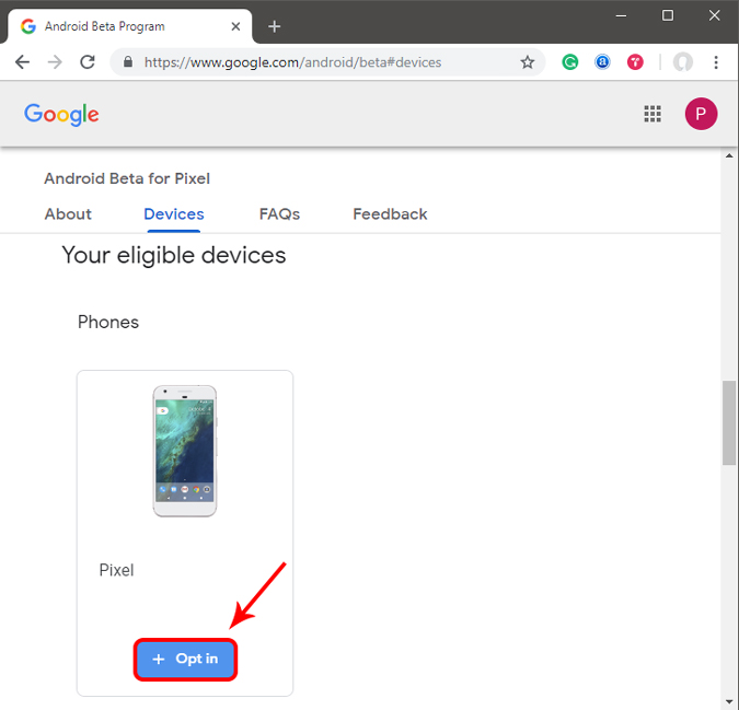 Programa Beta de Android