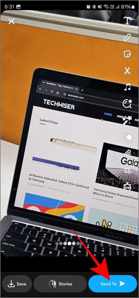Creando un atajo de Snapchat