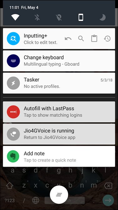 Ingreso de cajón de notificación más