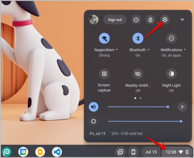 Abra la configuración de ChromeOS
