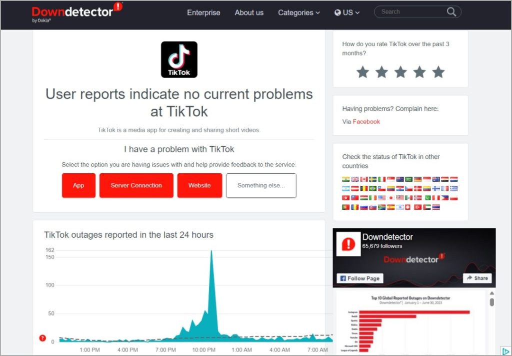 Estado de Detector de Tiktok
