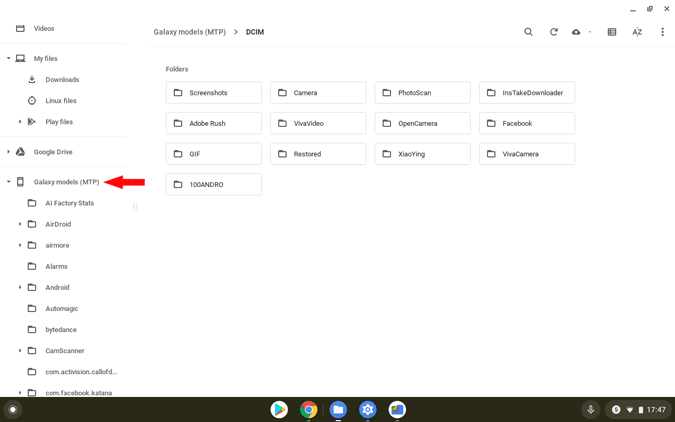 Compartir archivos en Chromebook