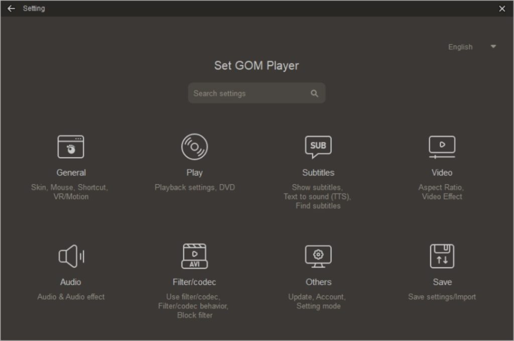 Configuración y personalizaciones de GOM Player en Windows 11