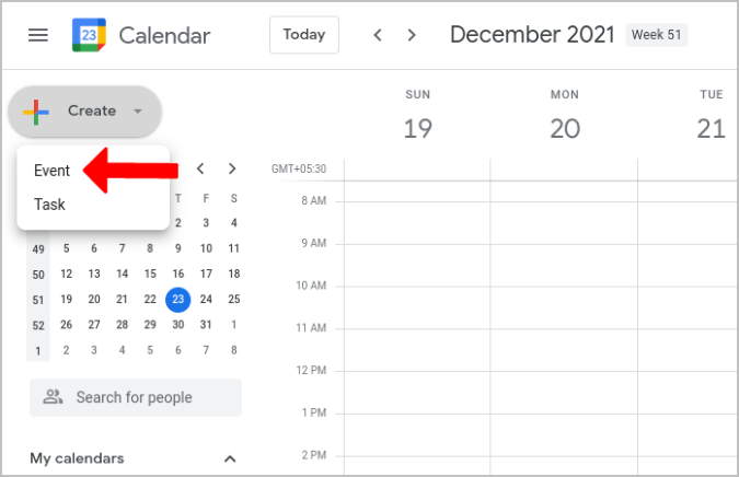 Creación de un nuevo evento en el calendario de Google