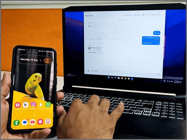 Transferir archivos entre el teléfono y la PC usando Samsung Flow
