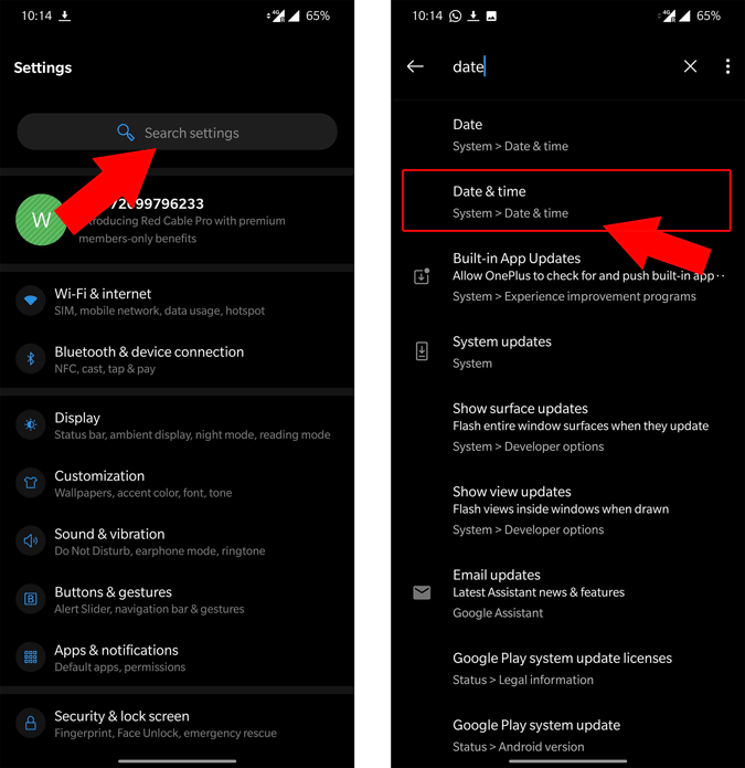 Configuración de fecha y hora en Android