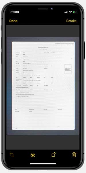 Captura de pantalla de la aplicación de notas