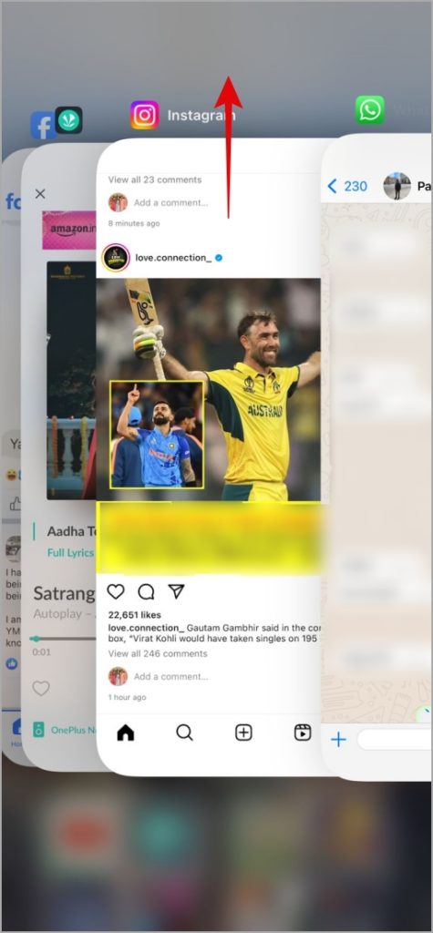 Detente Instagram en iPhone