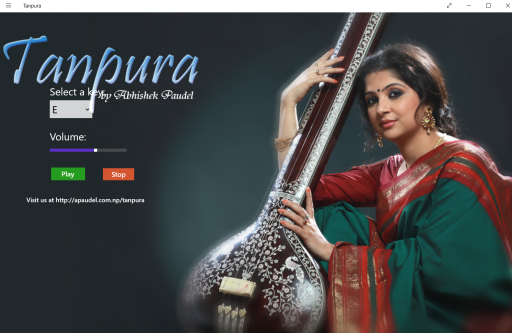 Aplicación Tanpura para Windows