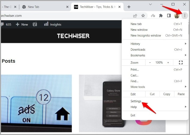 Abrir configuración en Chrome