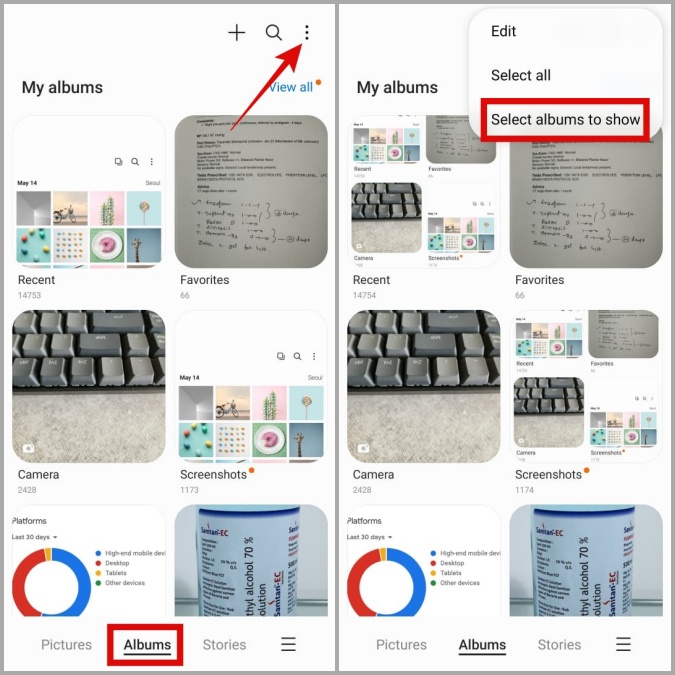 APLICACIÓN DE ALUMENTOS DE UNHIDE EN GALERÍA EN SAMSUNG