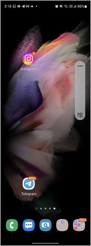 Volumen del teléfono Samsung Galaxy arriba