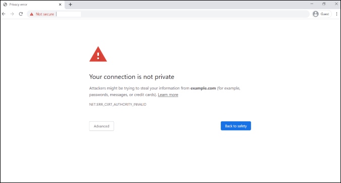 La conexión no es privada en Chrome