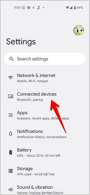 Configuración de Android dispositivos conectados