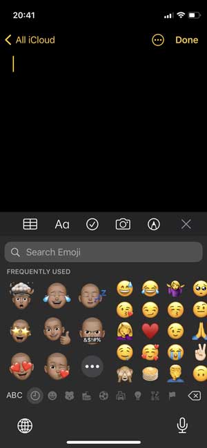 Paquete de etiqueta Memoji de teclado Apple con usos frecuentes