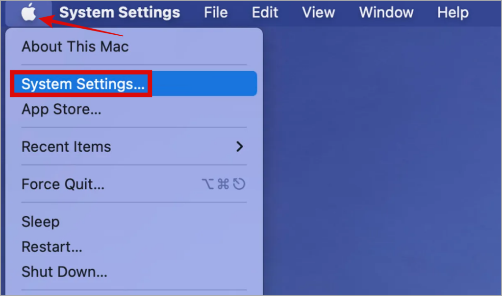 Abra la configuración del sistema en Mac