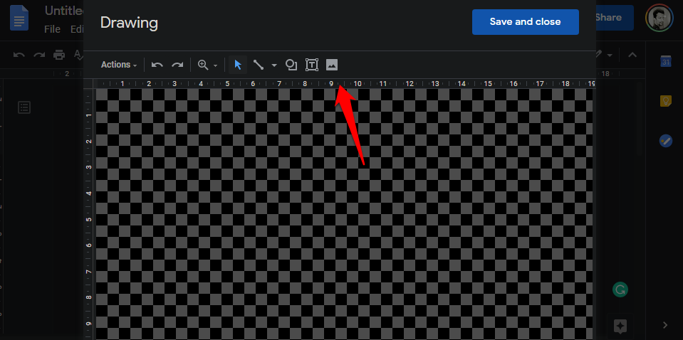 Opción de imagen en Google Docs
