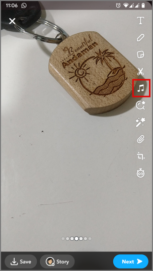Ícono de sonidos en snapchat